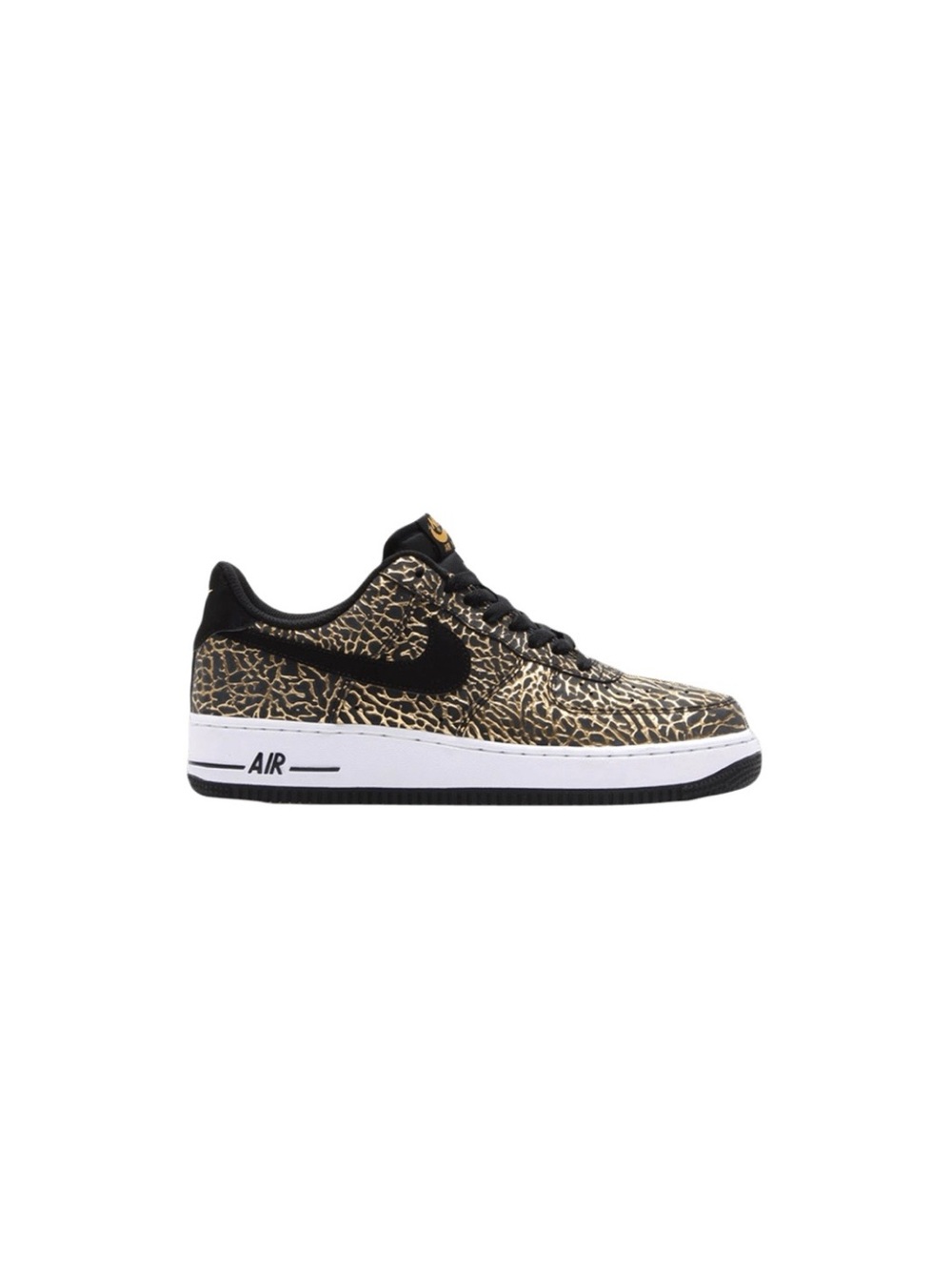 Nike Men's Black and Gold Patterned Air Sneakers